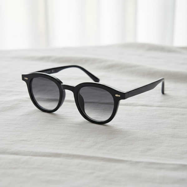 Joyce Grey Gradient Lens Sunglasses - Black Oval TR90 Frame