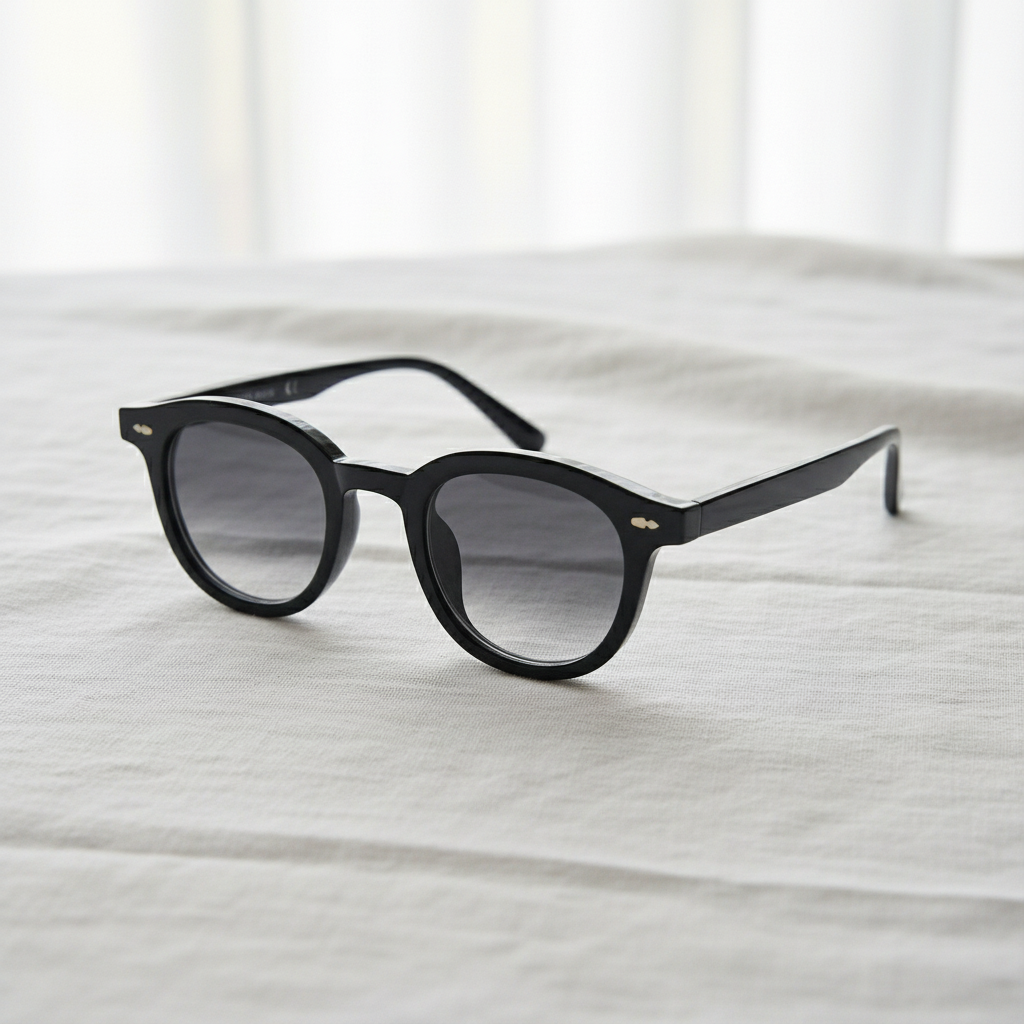 Joyce Grey Gradient Lens Sunglasses - Black Oval TR90 Frame