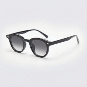 Joyce Grey Gradient Lens Sunglasses - Black Oval TR90 Frame