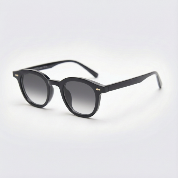 Joyce Grey Gradient Lens Sunglasses - Black Oval TR90 Frame