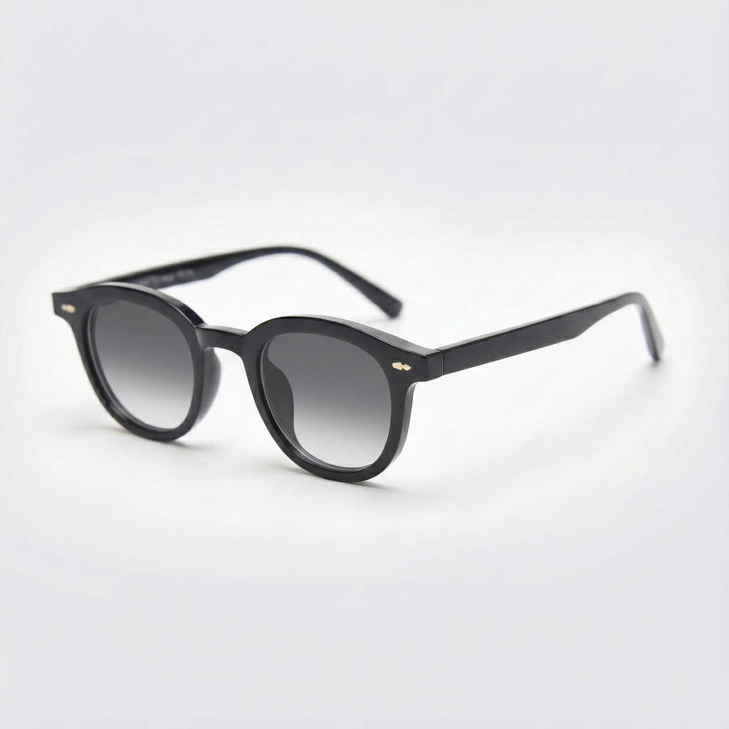 Joyce Grey Gradient Lens Sunglasses - Black Oval TR90 Frame