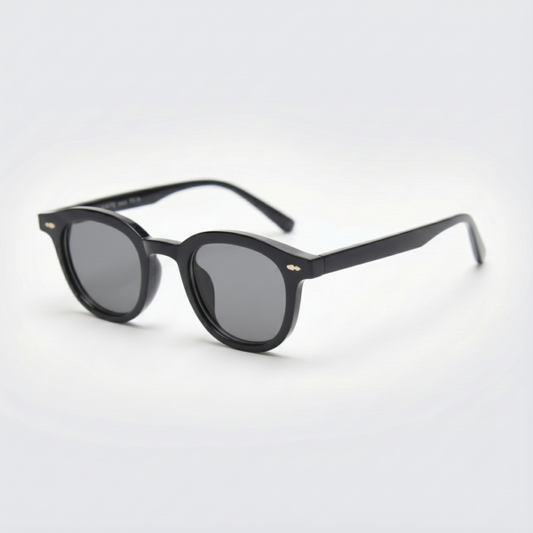 Joyce Grey Tinted Lens Sunglasses - Black Oval TR90 Frame