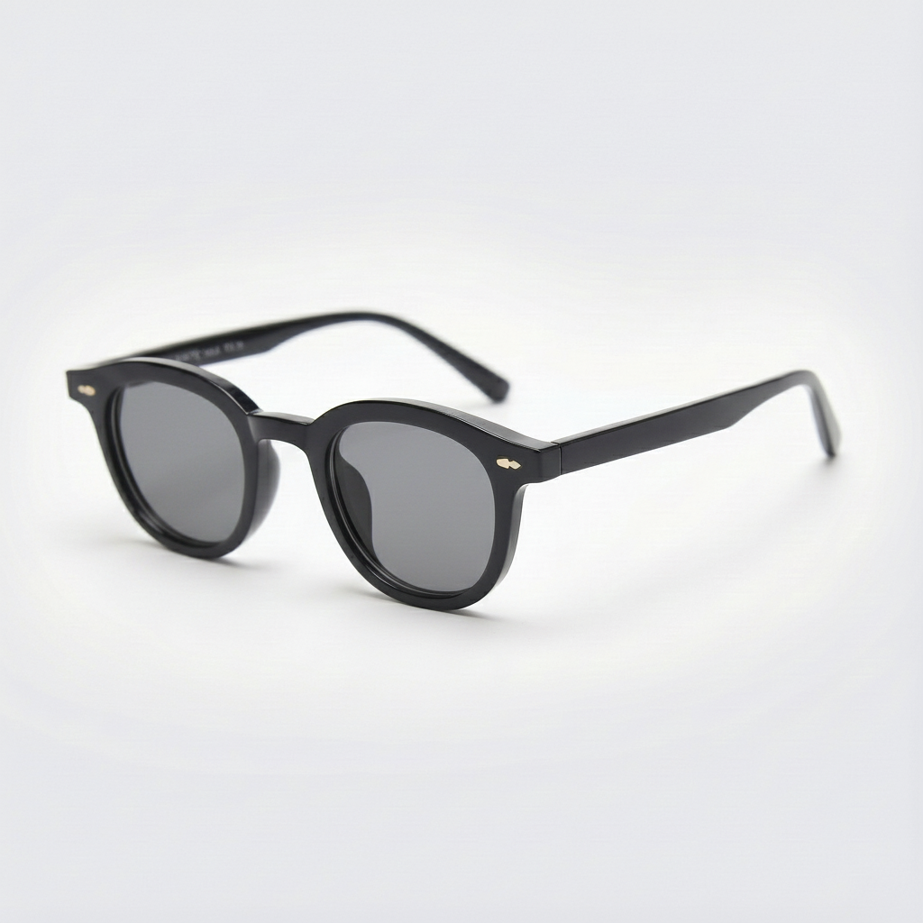 Joyce Grey Tinted Lens Sunglasses - Black Oval TR90 Frame