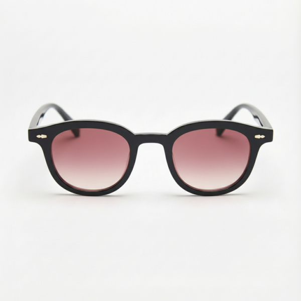 Joyce Pink Gradient Lens Sunglasses - Black Oval TR90 Frame