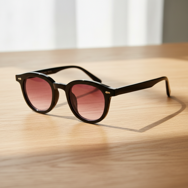 Joyce Pink Gradient Lens Sunglasses - Black Oval TR90 Frame