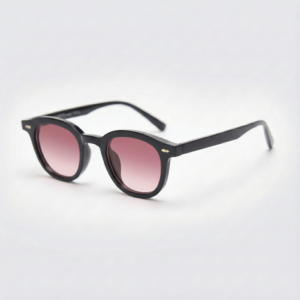 Joyce Pink Gradient Lens Sunglasses - Black Oval TR90 Frame