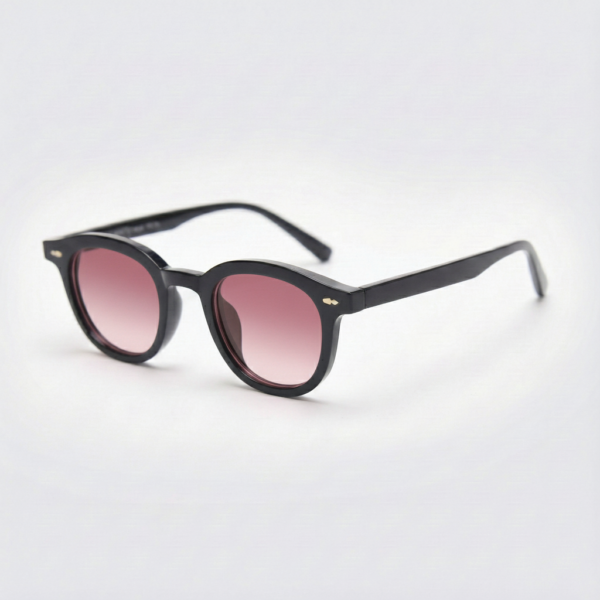 Joyce Pink Gradient Lens Sunglasses - Black Oval TR90 Frame