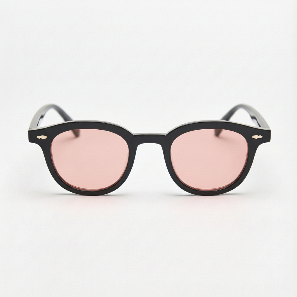 Joyce Pink Tinted Lens Sunglasses - Black Oval TR90 Frame