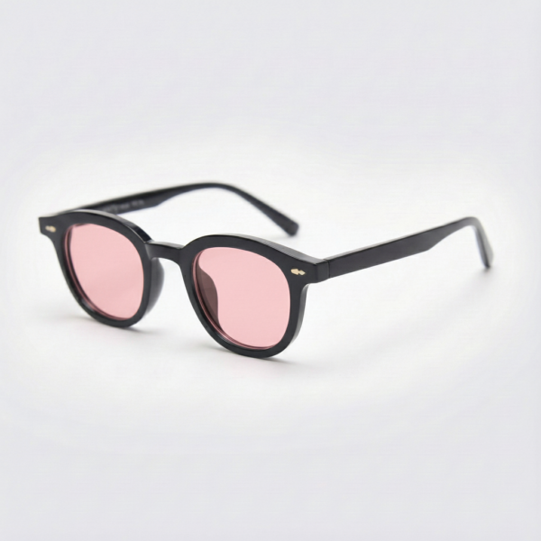 Joyce Pink Tinted Lens Sunglasses - Black Oval TR90 Frame