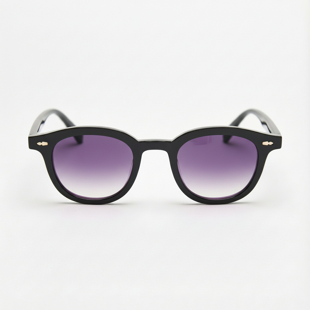 Joyce Purple Gradient Lens Sunglasses - Black Oval TR90 Frame