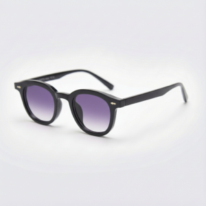 Joyce Purple Gradient Lens Sunglasses - Black Oval TR90 Frame