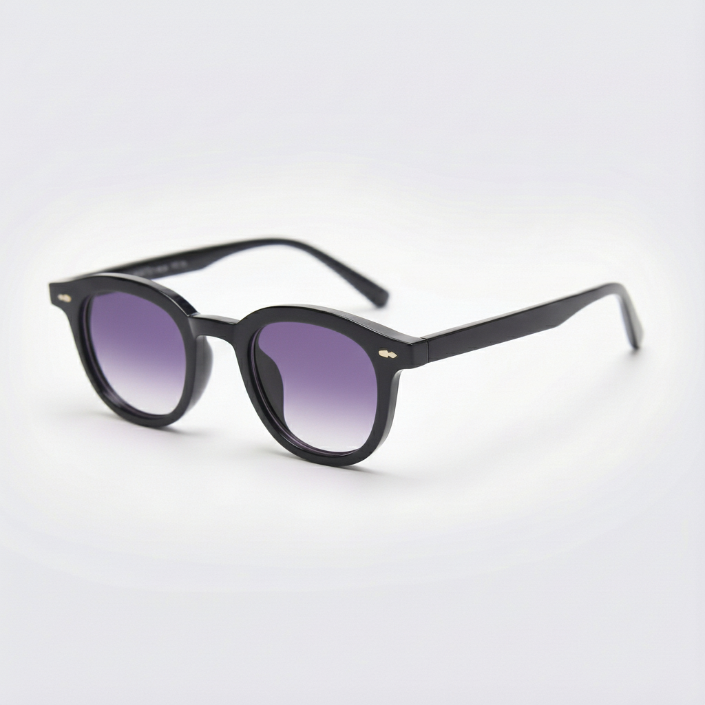 Joyce Purple Gradient Lens Sunglasses - Black Oval TR90 Frame