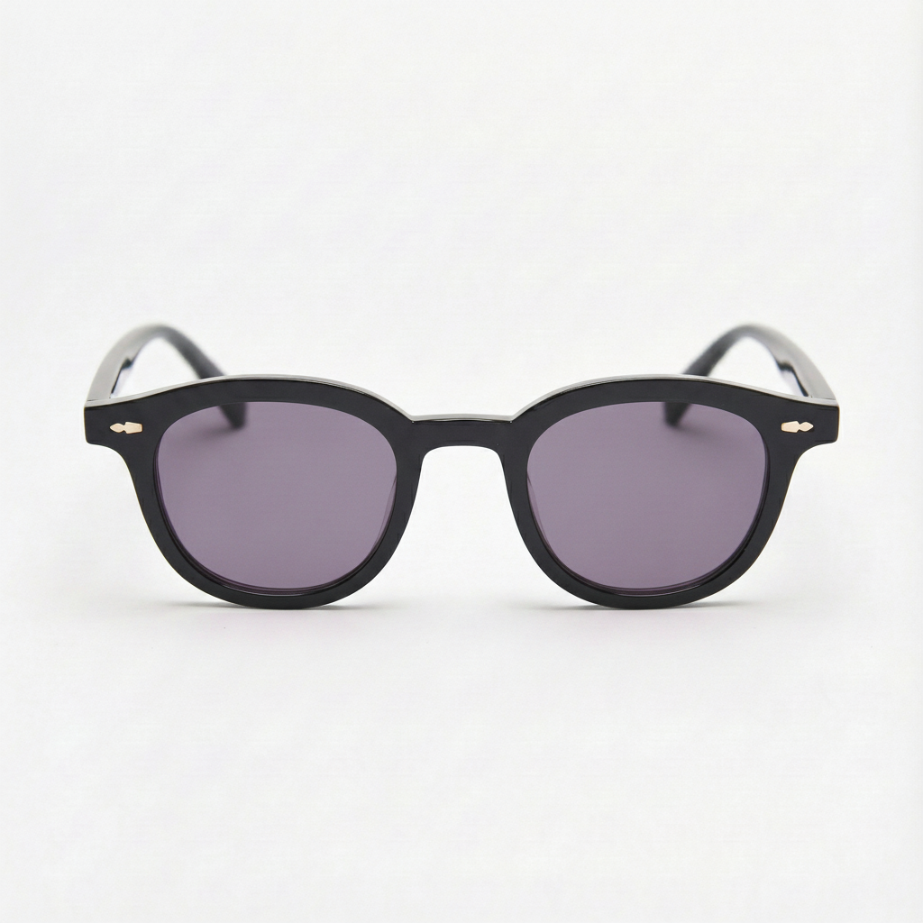 Joyce Purple Tinted Lens Sunglasses - Black Oval TR90 Frame