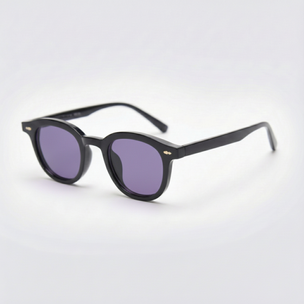 Joyce Purple Tinted Lens Sunglasses - Black Oval TR90 Frame