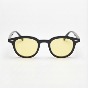 Joyce Night Driving Glasses (Yellow Tint) - Black Oval TR90 Frame