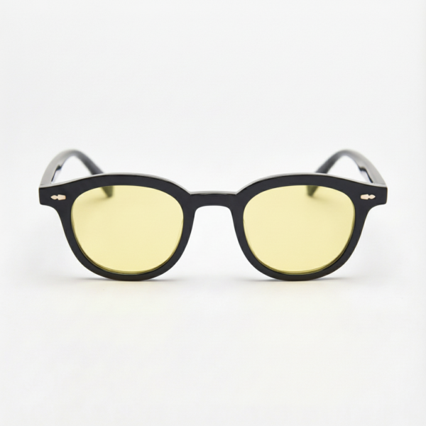 Joyce Night Driving Glasses (Yellow Tint) - Black Oval TR90 Frame