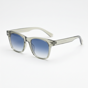Julie Blue Gradient Lens Sunglasses - Green Rectangle TR90 Frame
