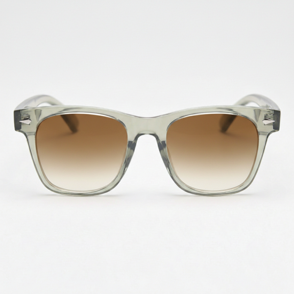 Julie Brown Gradient Lens Sunglasses - Green Rectangle TR90 Frame
