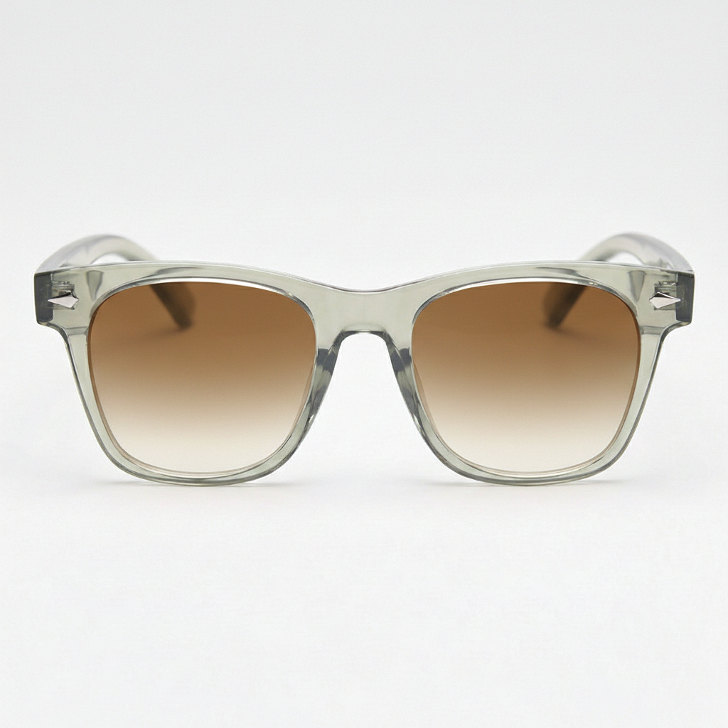 Julie Brown Gradient Lens Sunglasses - Green Rectangle TR90 Frame