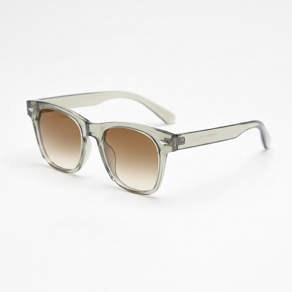 Julie Brown Gradient Lens Sunglasses - Green Rectangle TR90 Frame