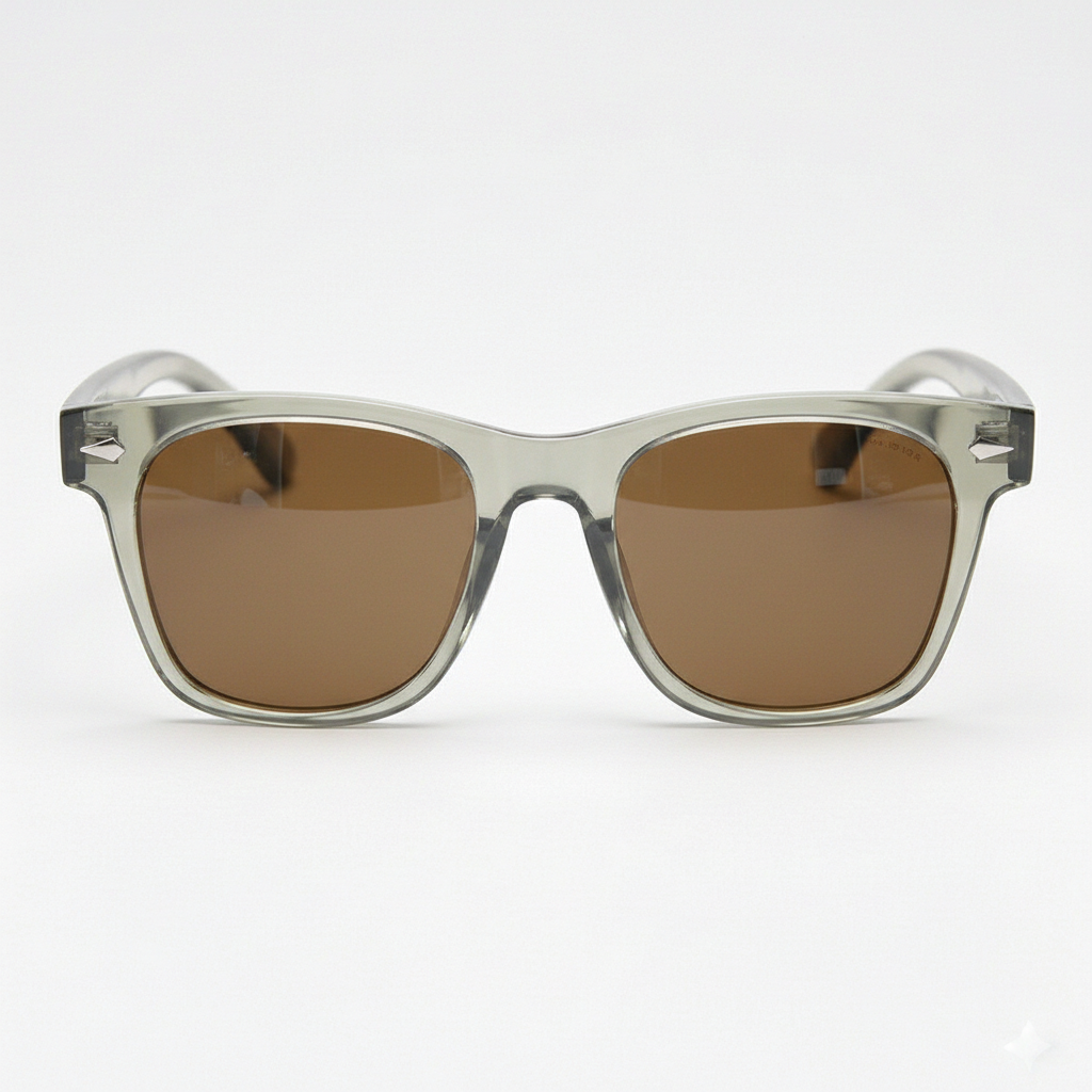Julie Brown Tinted Lens Sunglasses - Green Rectangle TR90 Frame