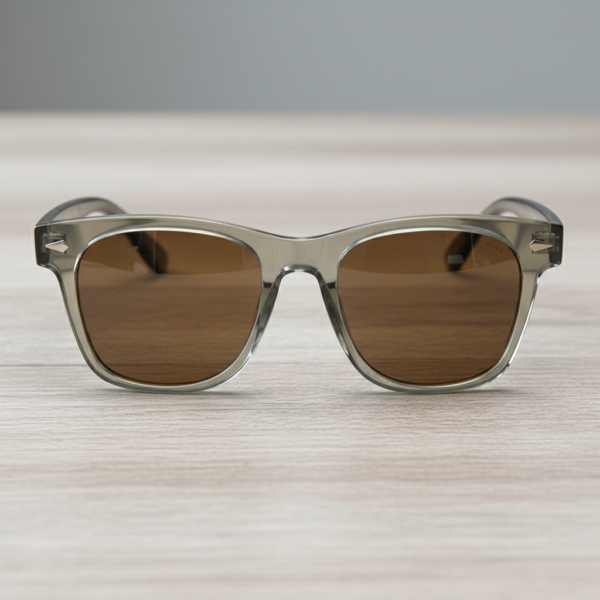 Julie Brown Tinted Lens Sunglasses - Green Rectangle TR90 Frame