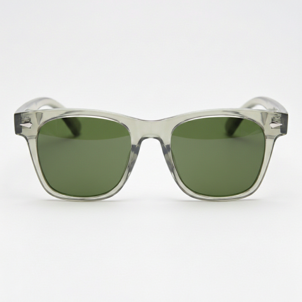 Julie Green Tinted Lens Sunglasses - Green Rectangle TR90 Frame