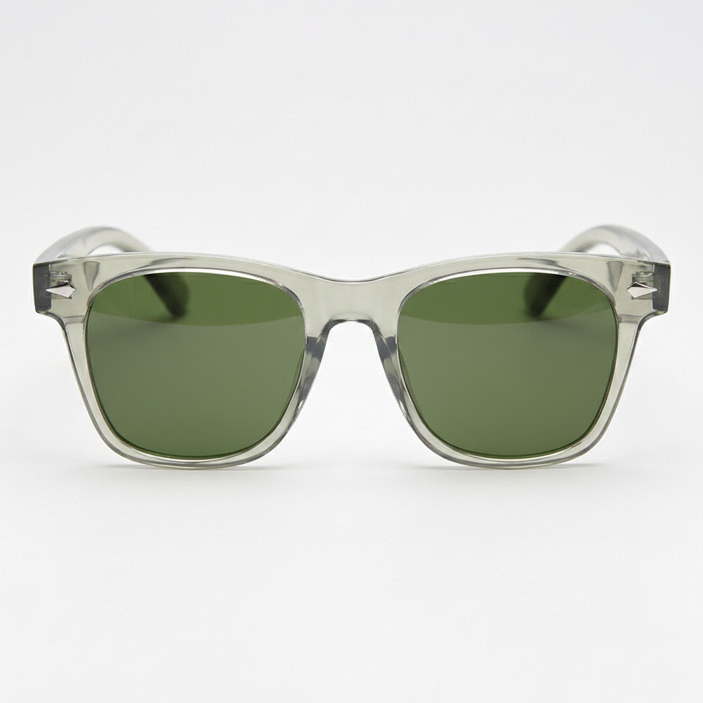 Julie Green Tinted Lens Sunglasses - Green Rectangle TR90 Frame