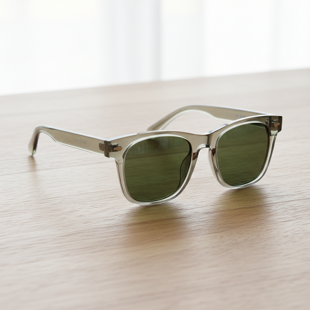 Julie Green Tinted Lens Sunglasses - Green Rectangle TR90 Frame