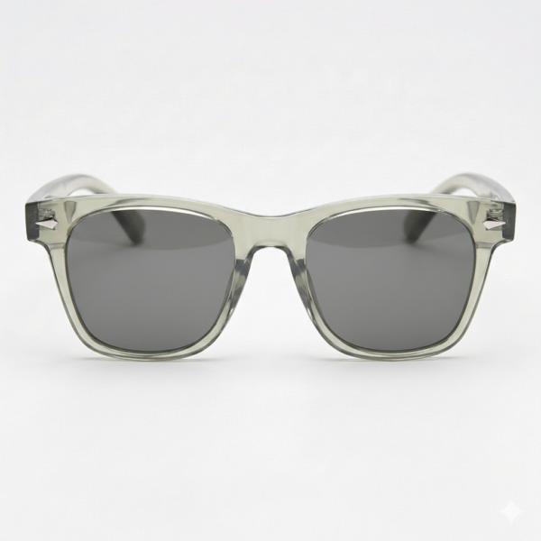 Julie Grey Tinted Lens Sunglasses - Green Rectangle TR90 Frame