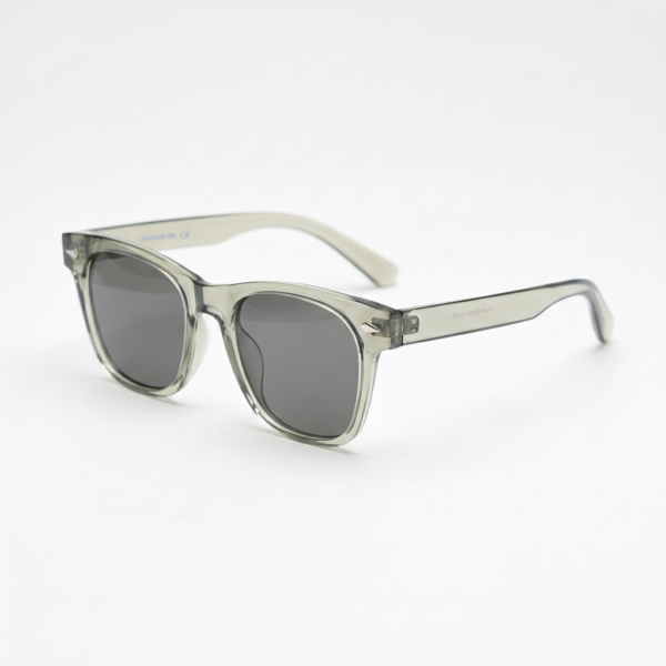 Julie Grey Tinted Lens Sunglasses - Green Rectangle TR90 Frame