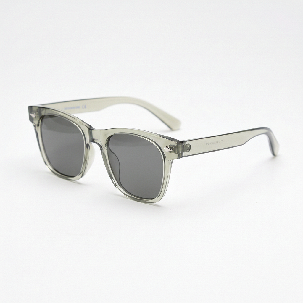 Julie Grey Tinted Lens Sunglasses - Green Rectangle TR90 Frame