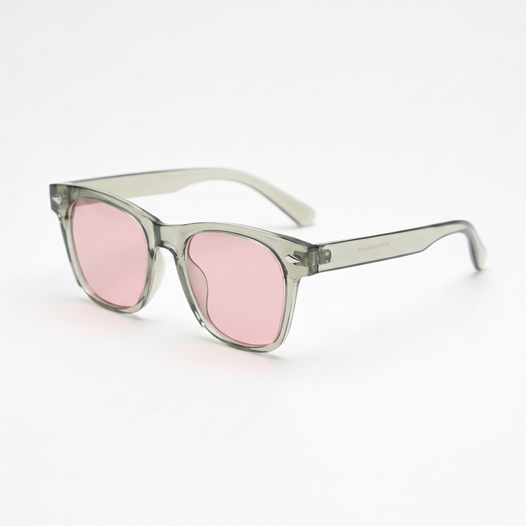 Julie Pink Tinted Lens Sunglasses - Green Rectangle TR90 Frame