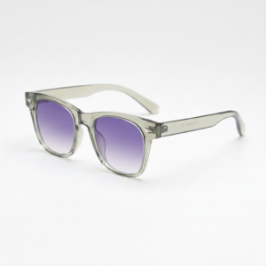 Julie Purple Gradient Lens Sunglasses - Green Rectangle TR90 Frame