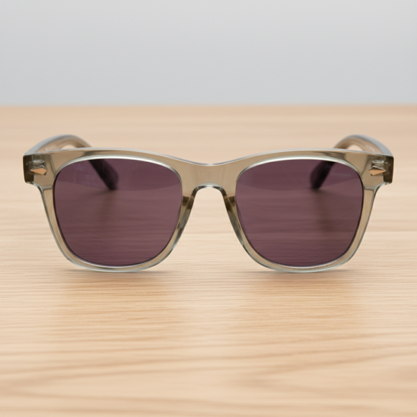 Julie Purple Tinted Lens Sunglasses - Green Rectangle TR90 Frame