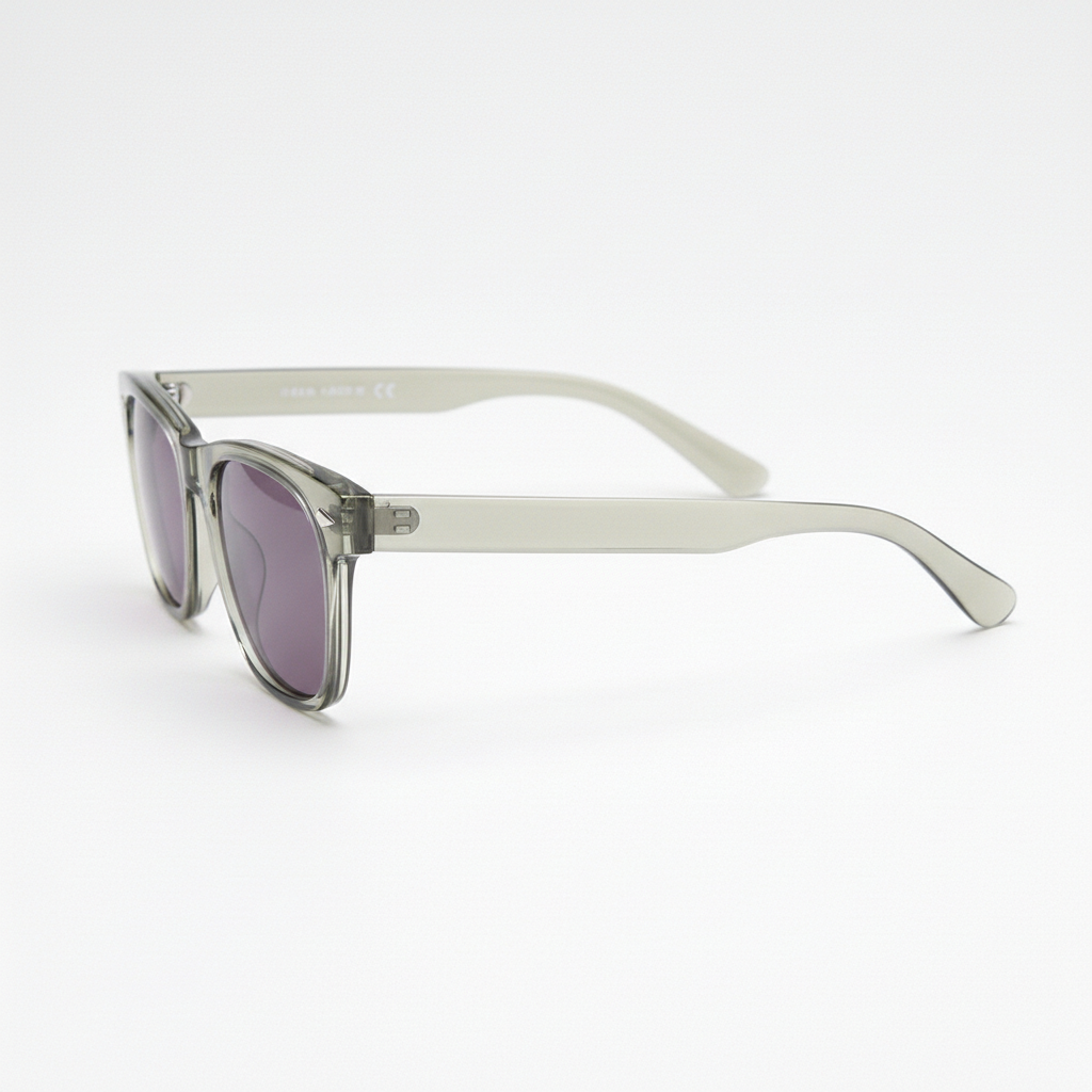 Julie Purple Tinted Lens Sunglasses - Green Rectangle TR90 Frame