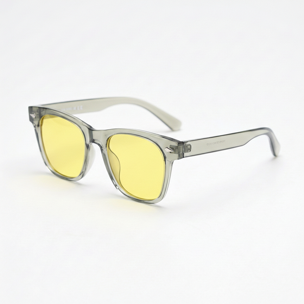 Julie Night Driving Glasses (Yellow Tint) - Green Rectangle TR90 Frame