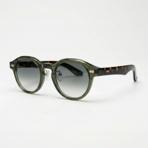 Lena Grey Gradient Lens Sunglasses - Olive green Round TR90 Frame