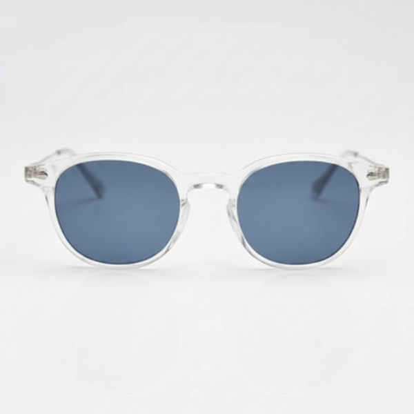 Lora Blue Tinted Lens Sunglasses - Clear Round TR90 Frame