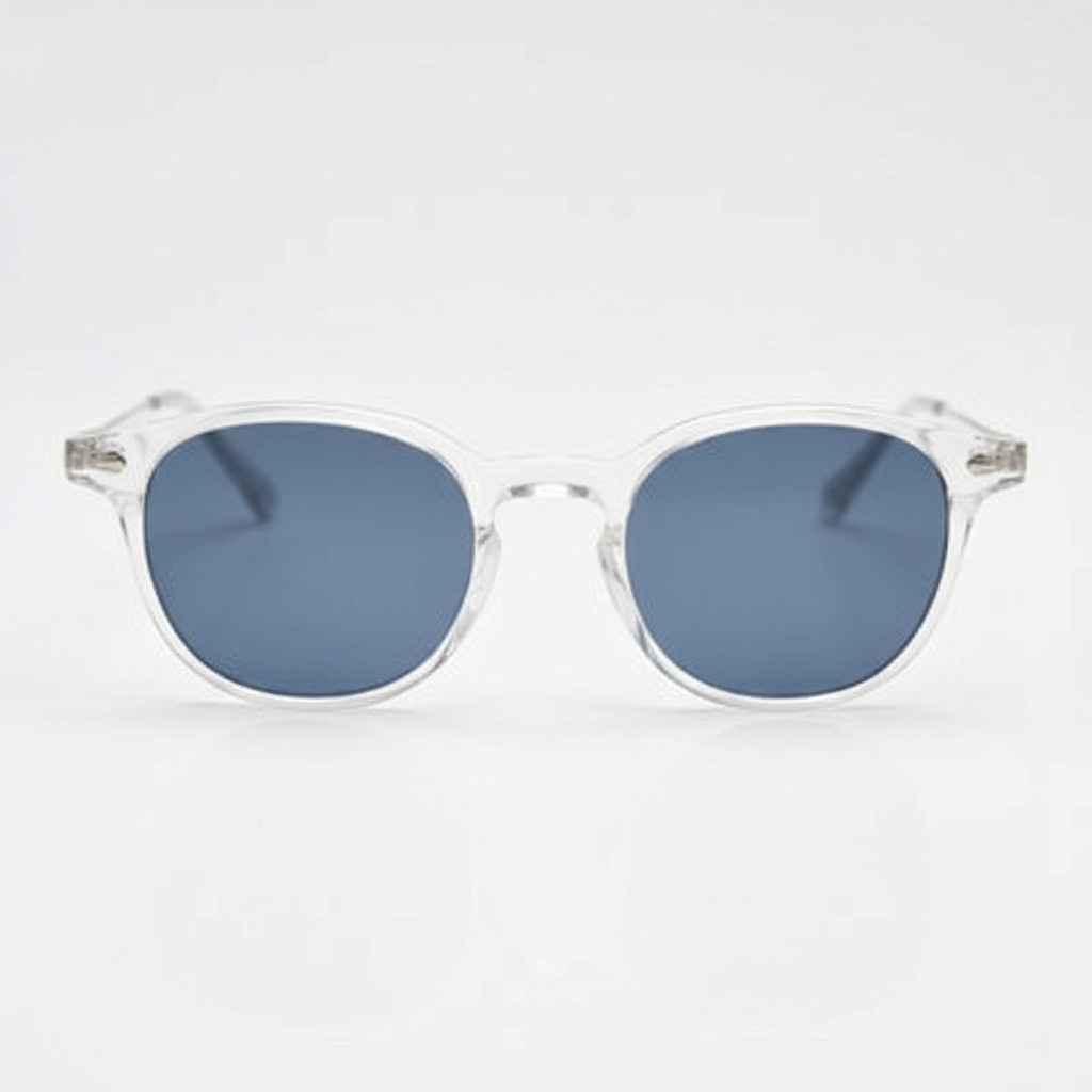 Lora Blue Tinted Lens Sunglasses - Clear Round TR90 Frame
