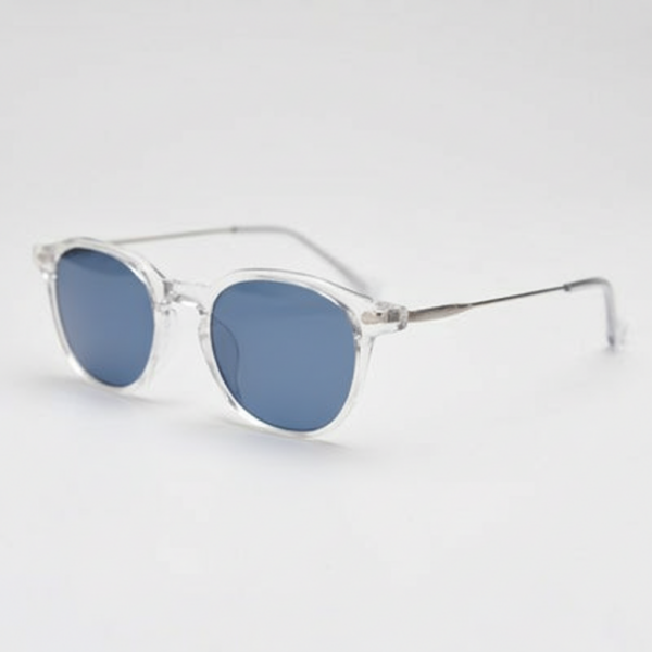 Lora Blue Tinted Lens Sunglasses - Clear Round TR90 Frame