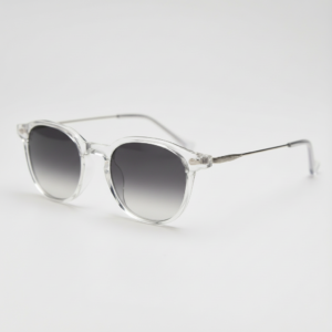 Lora Grey Gradient Lens Sunglasses - Clear Round TR90 Frame