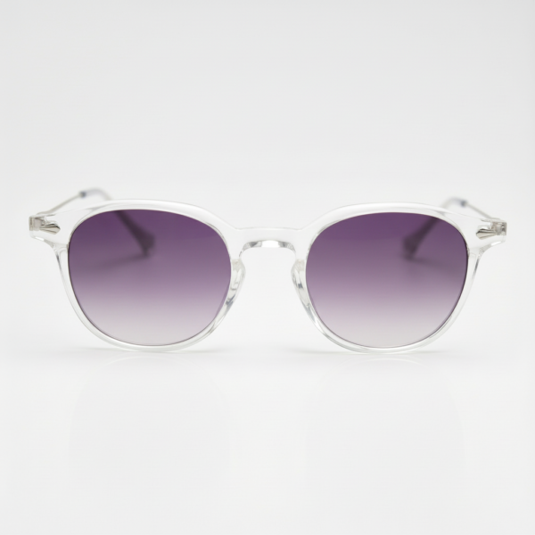 Lora Purple Gradient Lens Sunglasses - Clear Round TR90 Frame