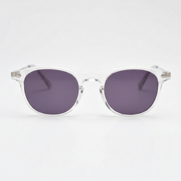 Lora Purple Tinted Lens Sunglasses - Clear Round TR90 Frame