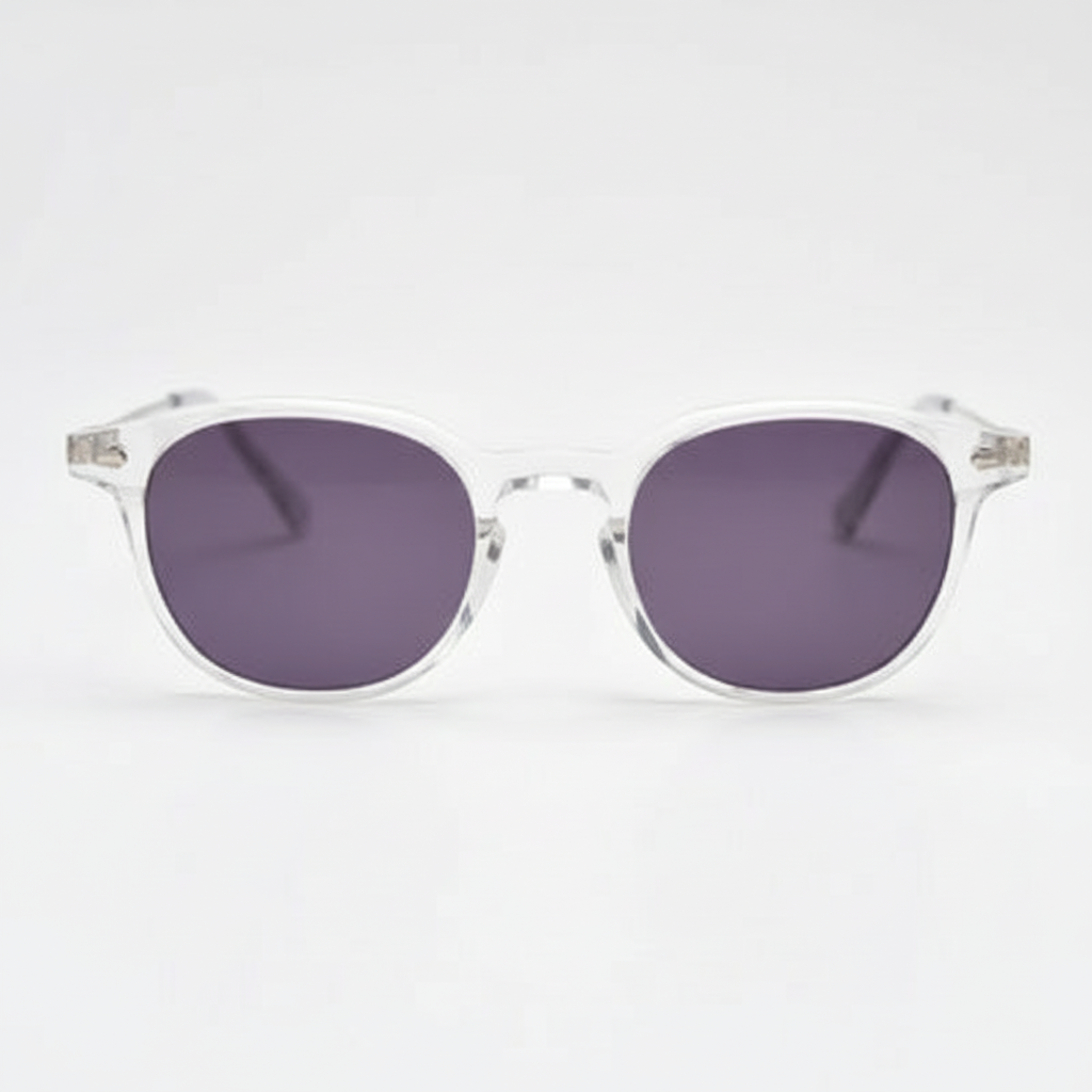Lora Purple Tinted Lens Sunglasses - Clear Round TR90 Frame