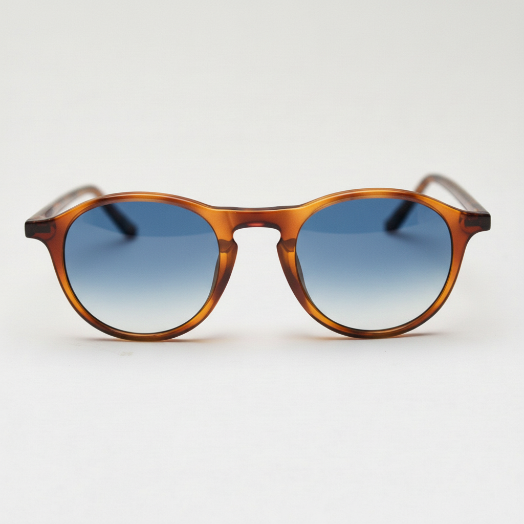 Moira Blue Gradient Lens Sunglasses - Tortoise Round TR90 Frame