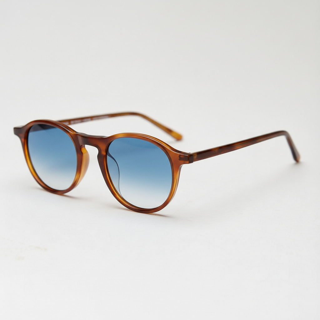 Moira Blue Gradient Lens Sunglasses - Tortoise Round TR90 Frame