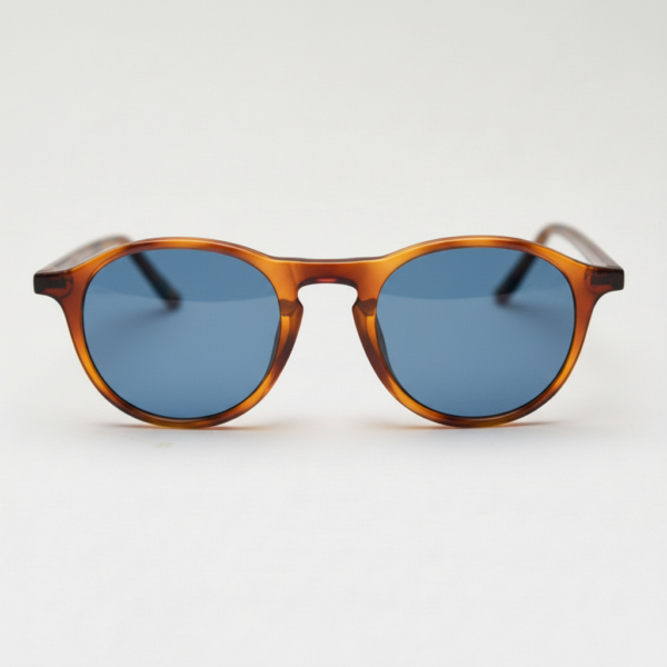 Moira Blue Tinted Lens Sunglasses - Tortoise Round TR90 Frame