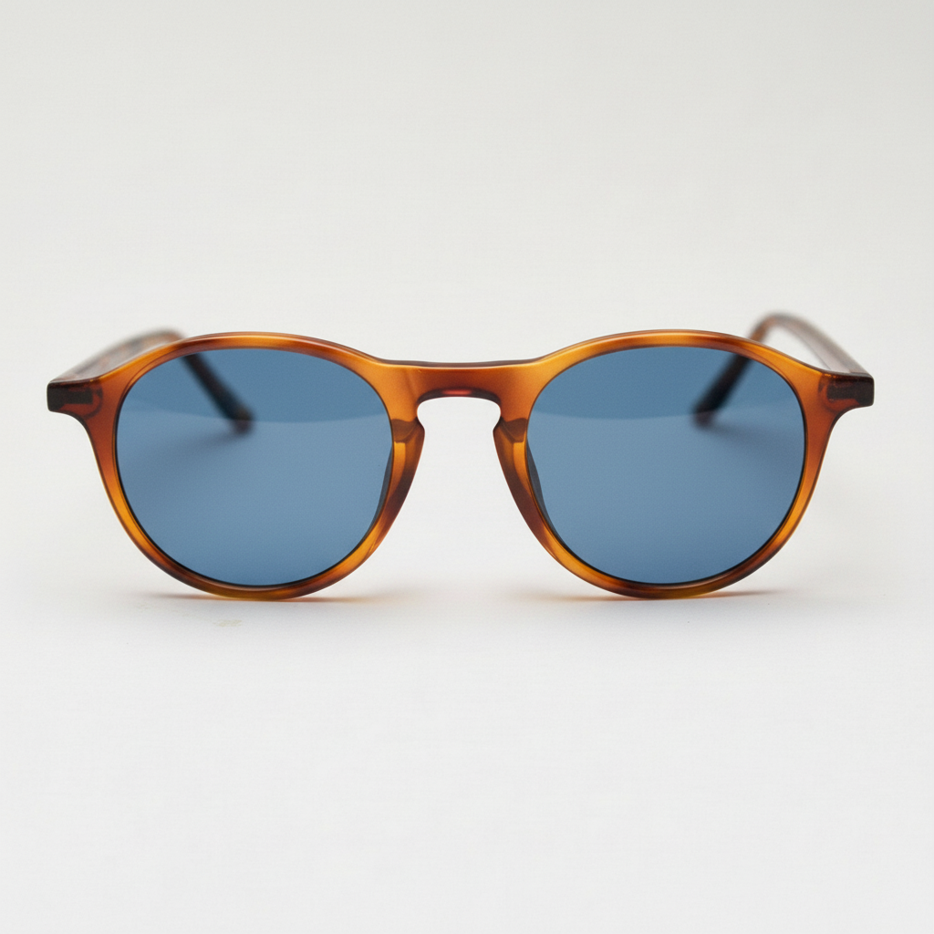 Moira Blue Tinted Lens Sunglasses - Tortoise Round TR90 Frame