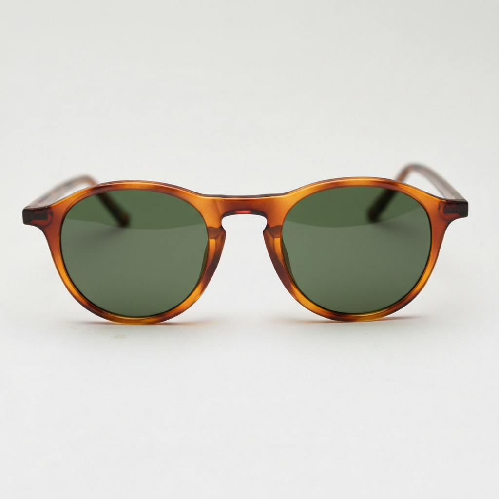 Moira Green Tinted Lens Sunglasses - Tortoise Round TR90 Frame